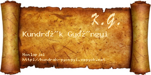 Kundrák Gyöngyi névjegykártya