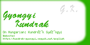 gyongyi kundrak business card